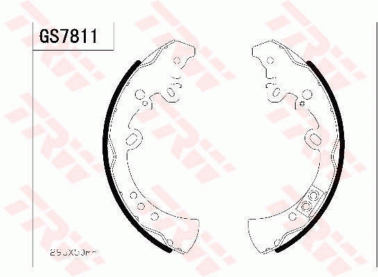 TRW Bremsebakkesæt gs7811 for TOYOTA