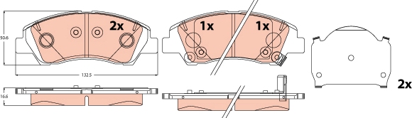 TRW Bremseklodser gdb2563 for HYUNDAI