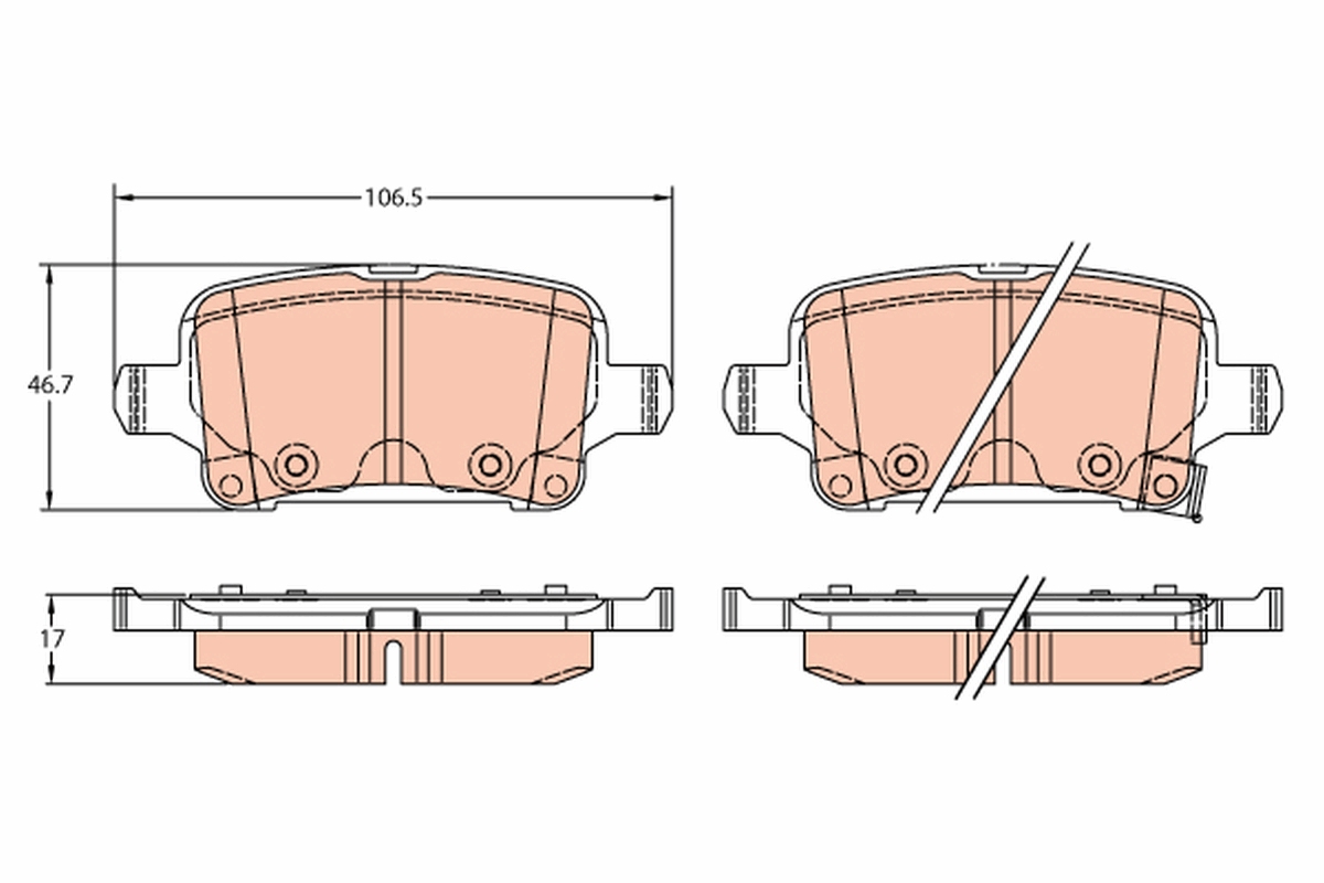 TRW Bremseklodser gdb2317 for BUICK VAUXHALL CHEVROLET
