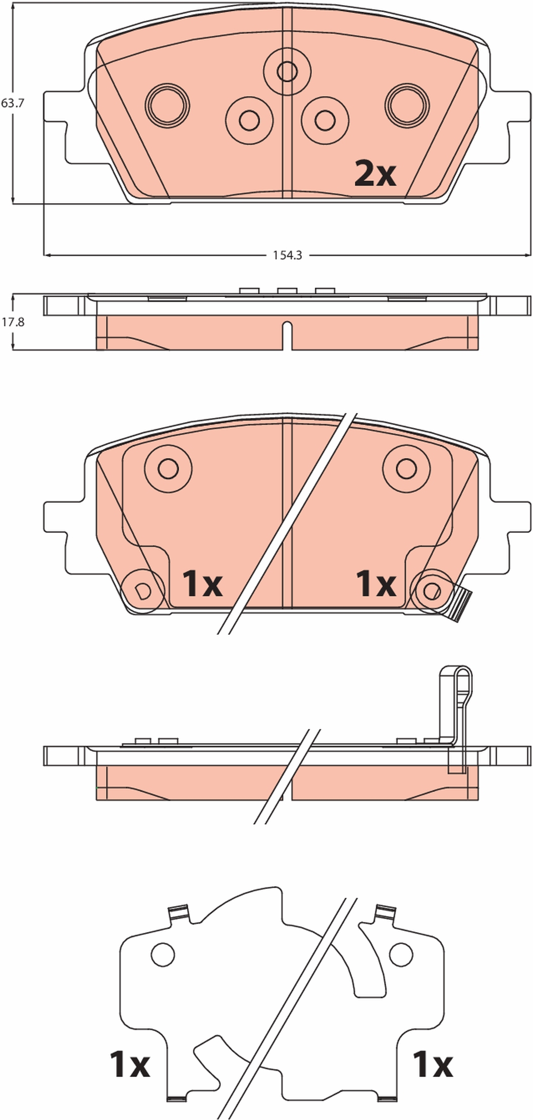 TRW Bremseklodser GDB2463 for KIA