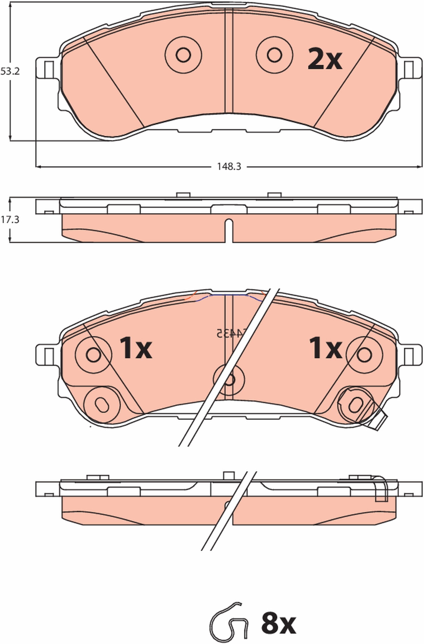 TRW Bremseklodser gdb2529 for FORD USA