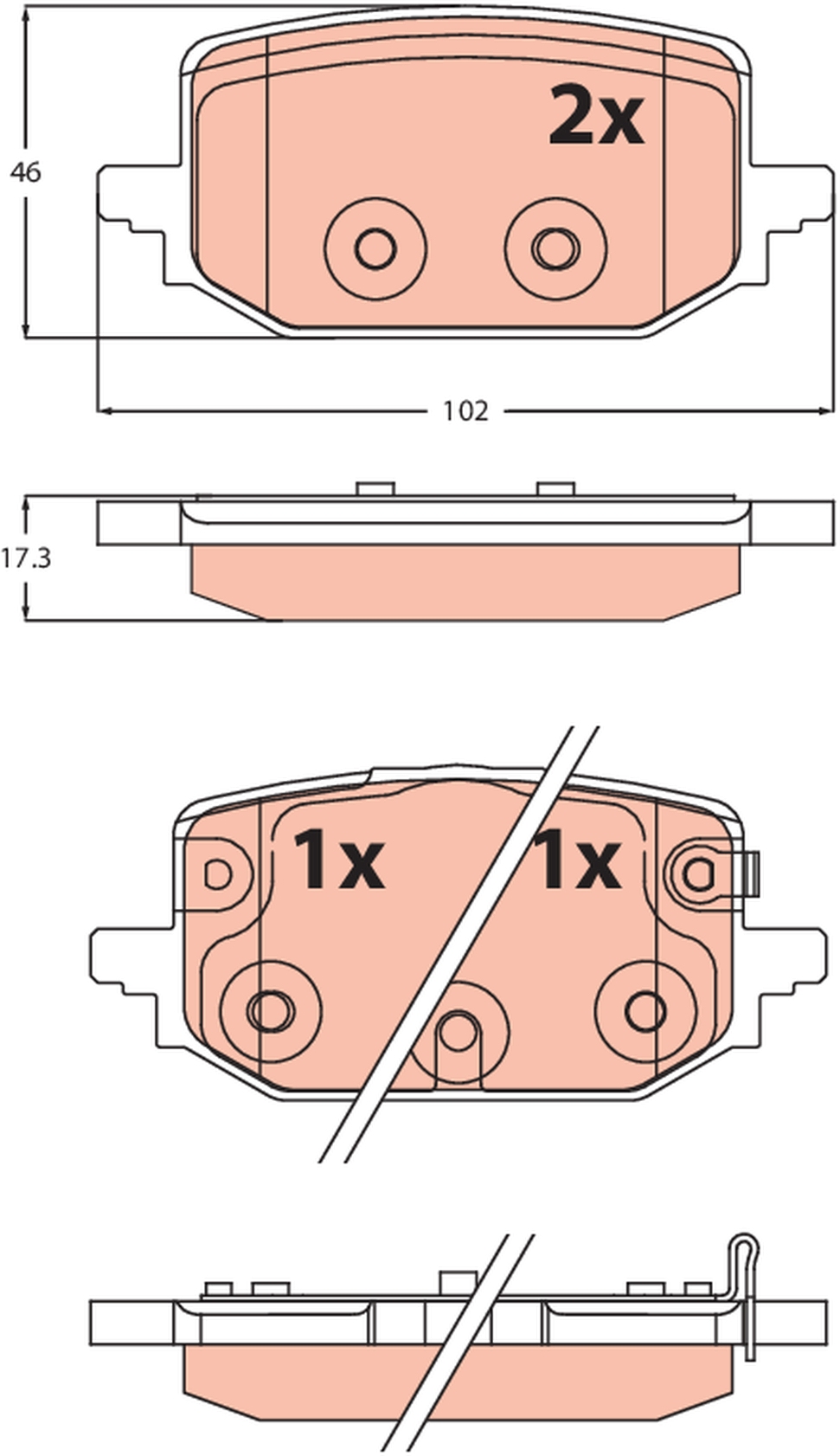 TRW Bremseklodser gdb2546 for NISSAN