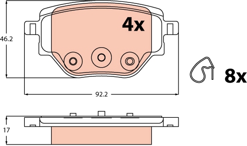 TRW Bremseklodser gdb2622 for VAUXHALL FIAT