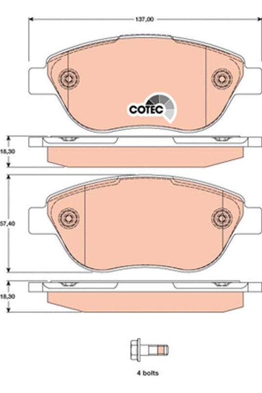TRW Bremseklodser gdb1750 for FIAT ABARTH