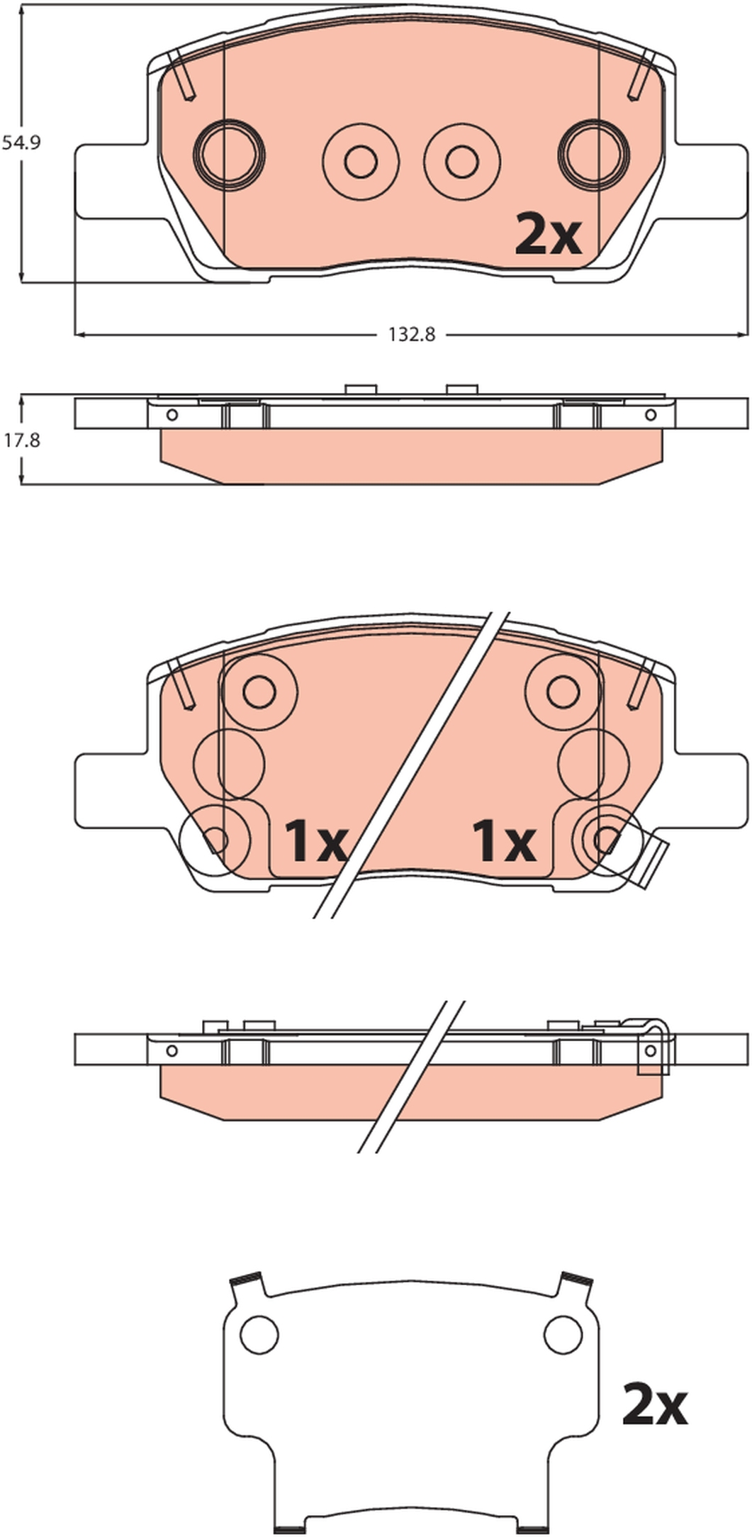 TRW Bremseklodser GDB2541 for HYUNDAI