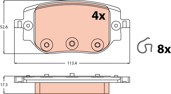 TRW Bremseklodser GDB2613 for FIAT VAUXHALL