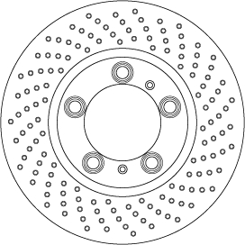 TRW Bremseskive df6779s 315mm 28mm for PORSCHE