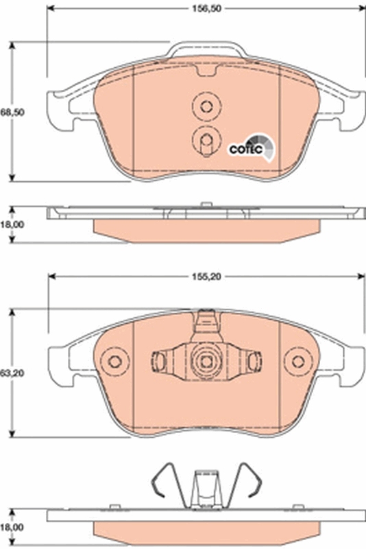 TRW Bremseklodser gdb1808 for RENAULT