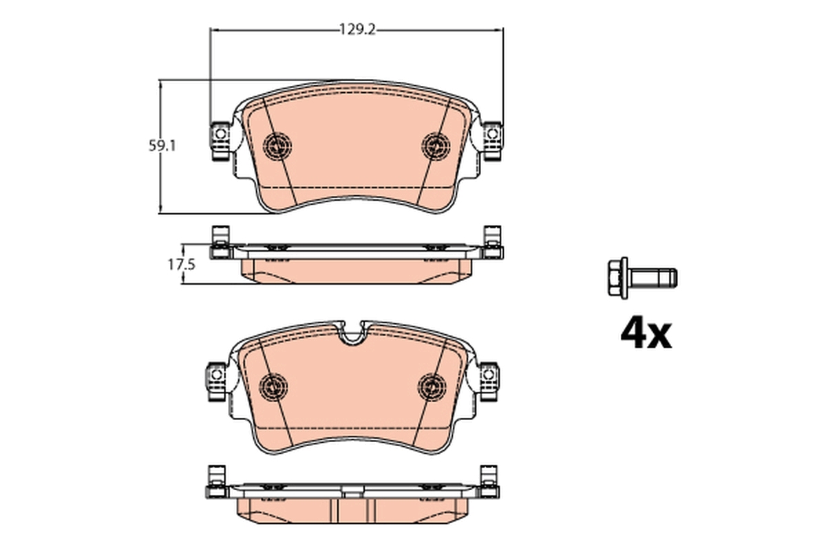 TRW Bremseklodser gdb2132 for AUDI VW