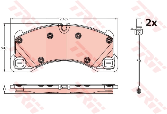 TRW Bremseklodser gdb2243 for PORSCHE