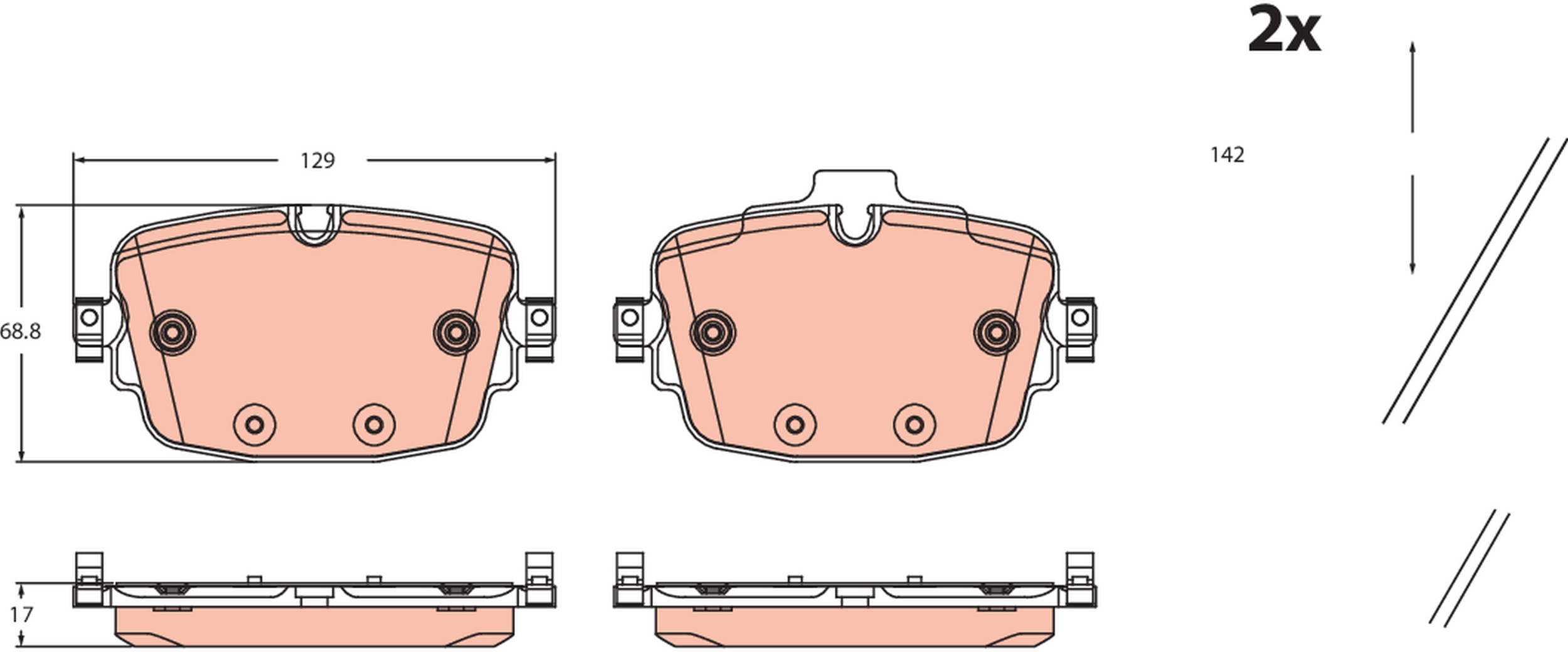 TRW Bremseklodser gdb2506 for BENTLEY AUDI