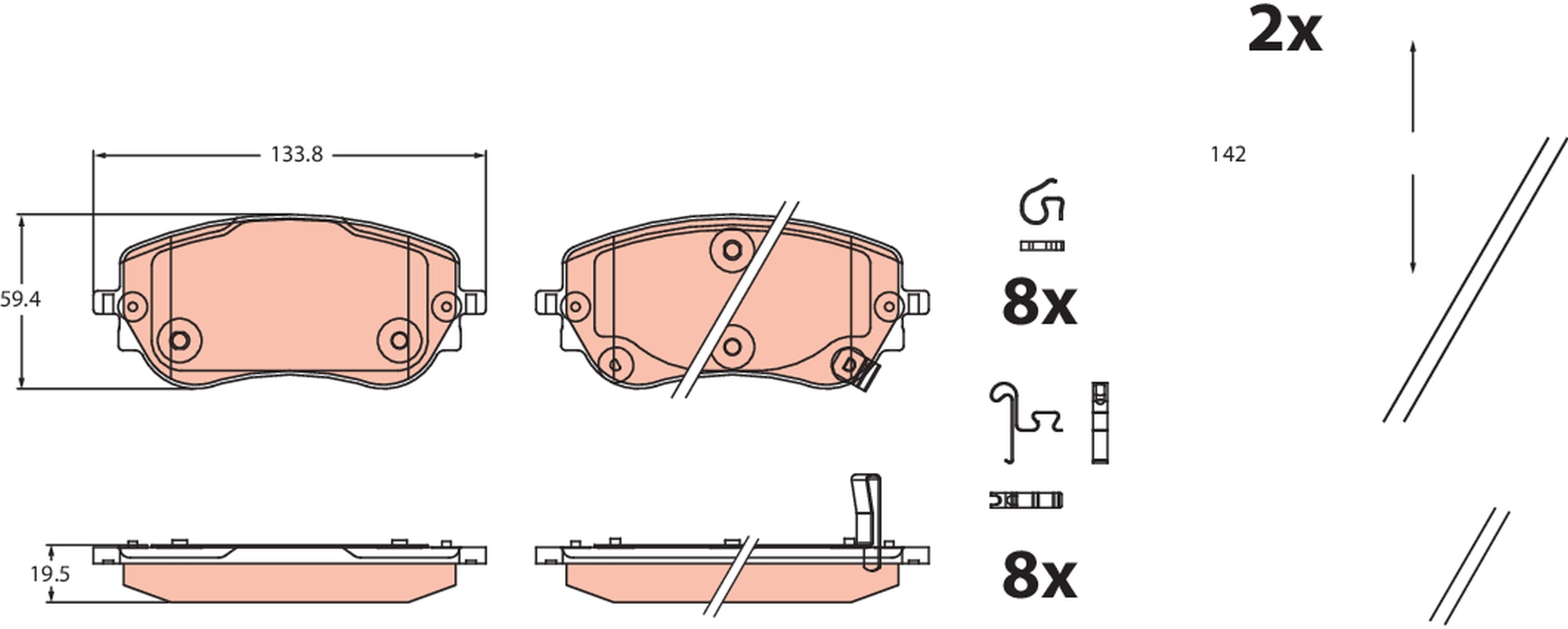 TRW Bremseklodser gdb2551 for ABARTH