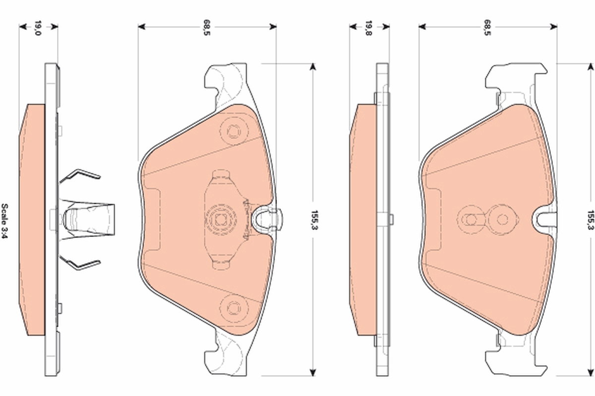 TRW Bremseklodser gdb1854 for BMW