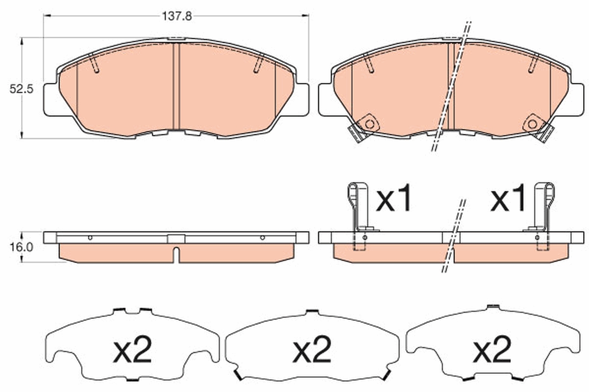 TRW Bremseklodser gdb3609 for HONDA