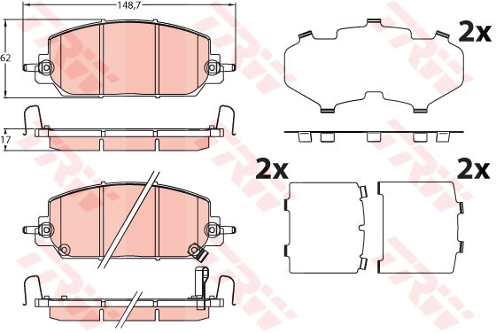 TRW Bremseklodser gdb2244 for HONDA