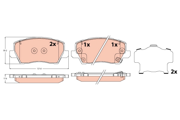 TRW Bremseklodser gdb2329 for KIA
