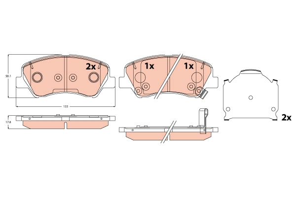 TRW Bremseklodser gdb2310 for KIA
