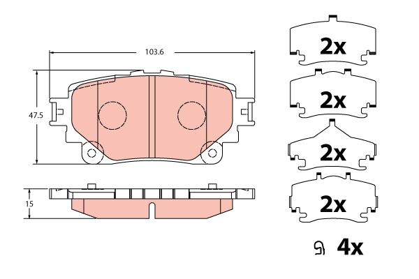 TRW Bremseklodser gdb2343 for LEXUS TOYOTA