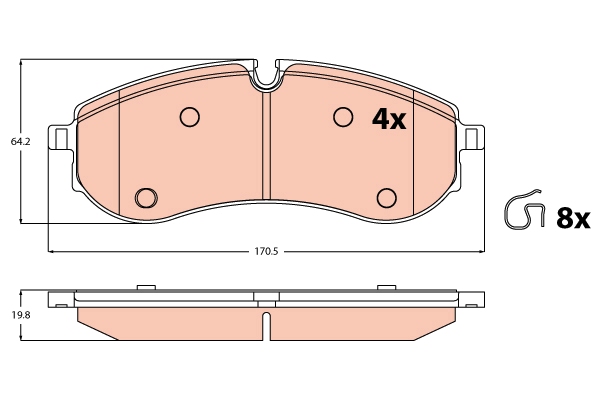 TRW Bremseklodser gdb2382 for VW