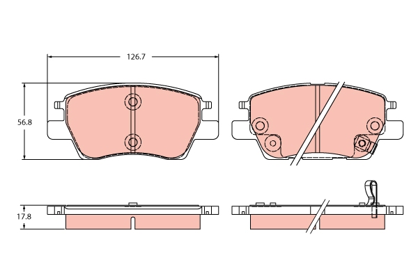 TRW Bremseklodser gdb2387 for OPEL