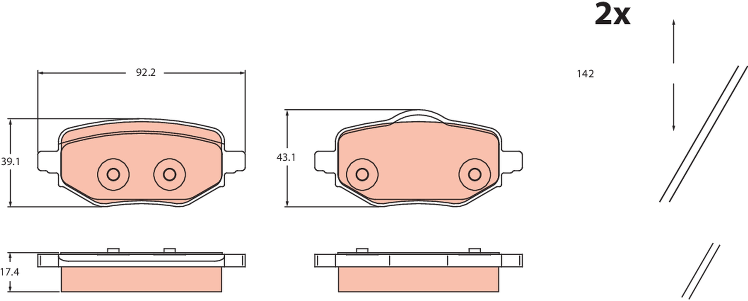 TRW Bremseklodser gdb2480 for DS ALFA ROMEO