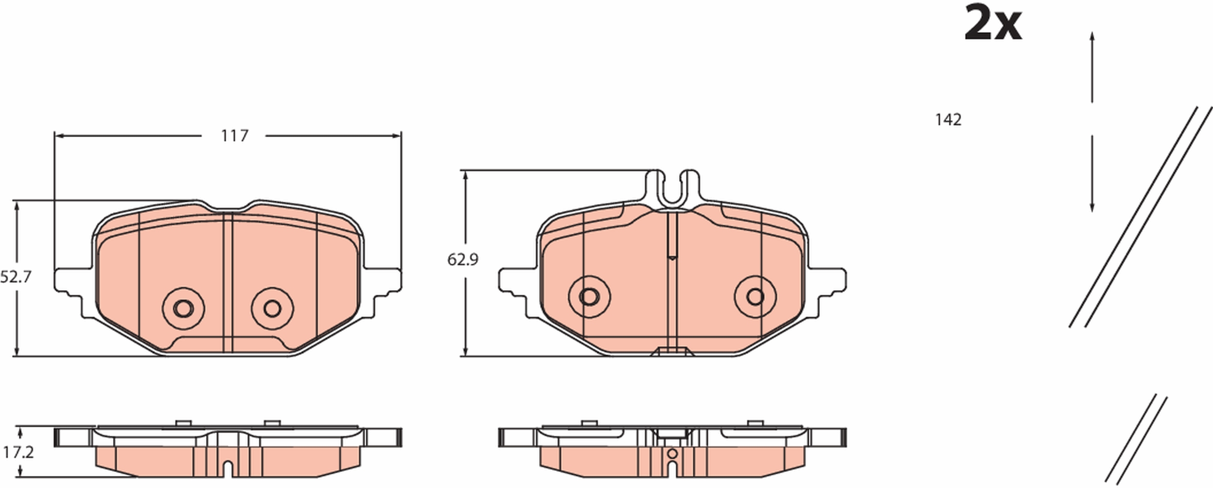 TRW Bremseklodser gdb2471 for MERCEDES-BENZ
