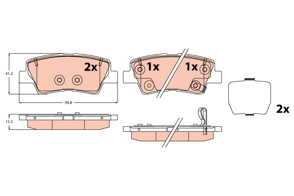TRW Bremseklodser gdb2309 for KIA HYUNDAI