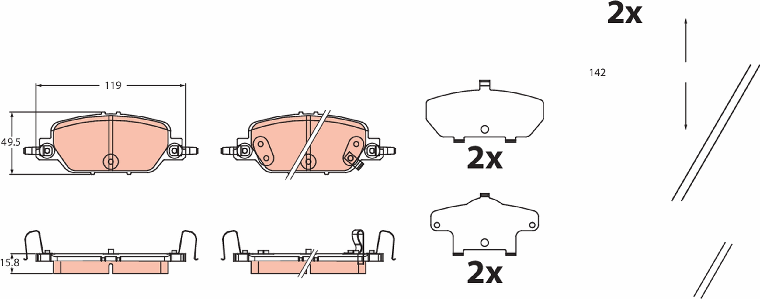 TRW Bremseklodser gdb2513 for HONDA