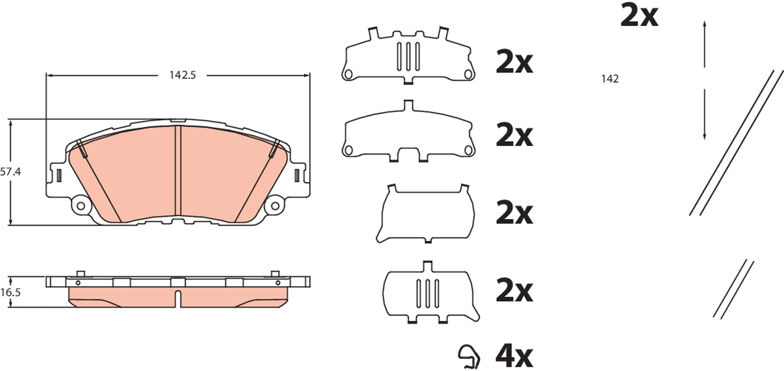 TRW Bremseklodser gdb2488 for TOYOTA