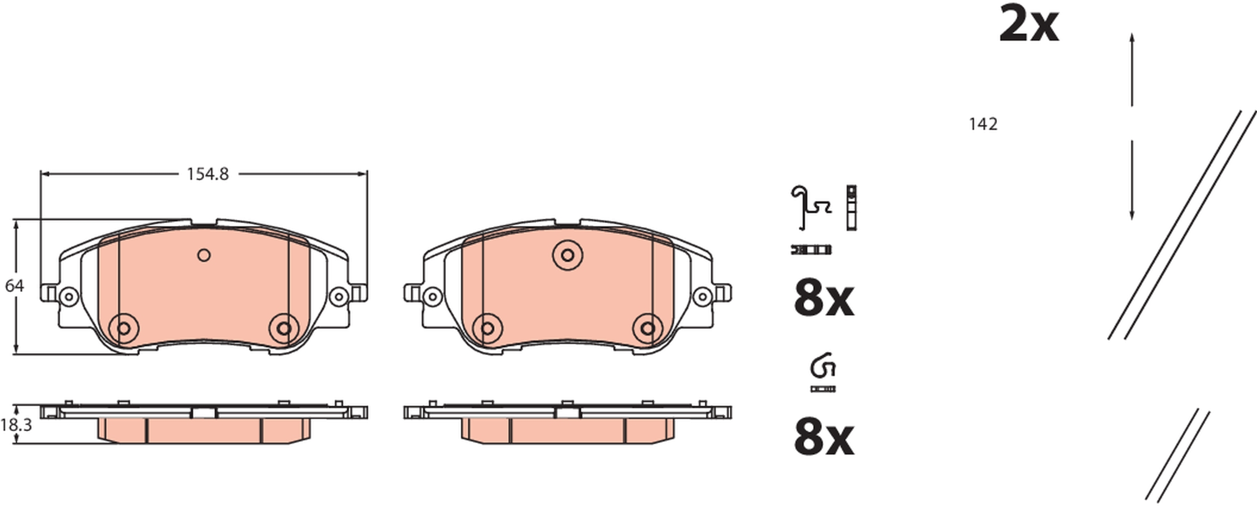 TRW Bremseklodser gdb2478 for FIAT DS VAUXHALL
