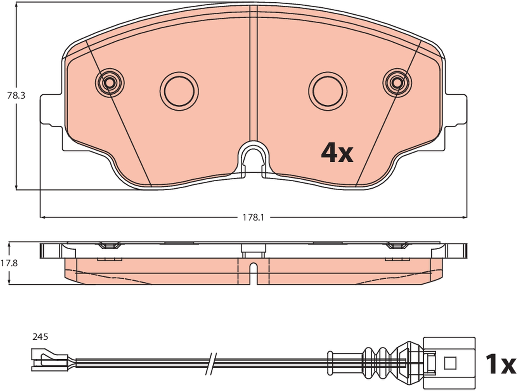 TRW Bremseklodser gdb2498 for SEAT VW