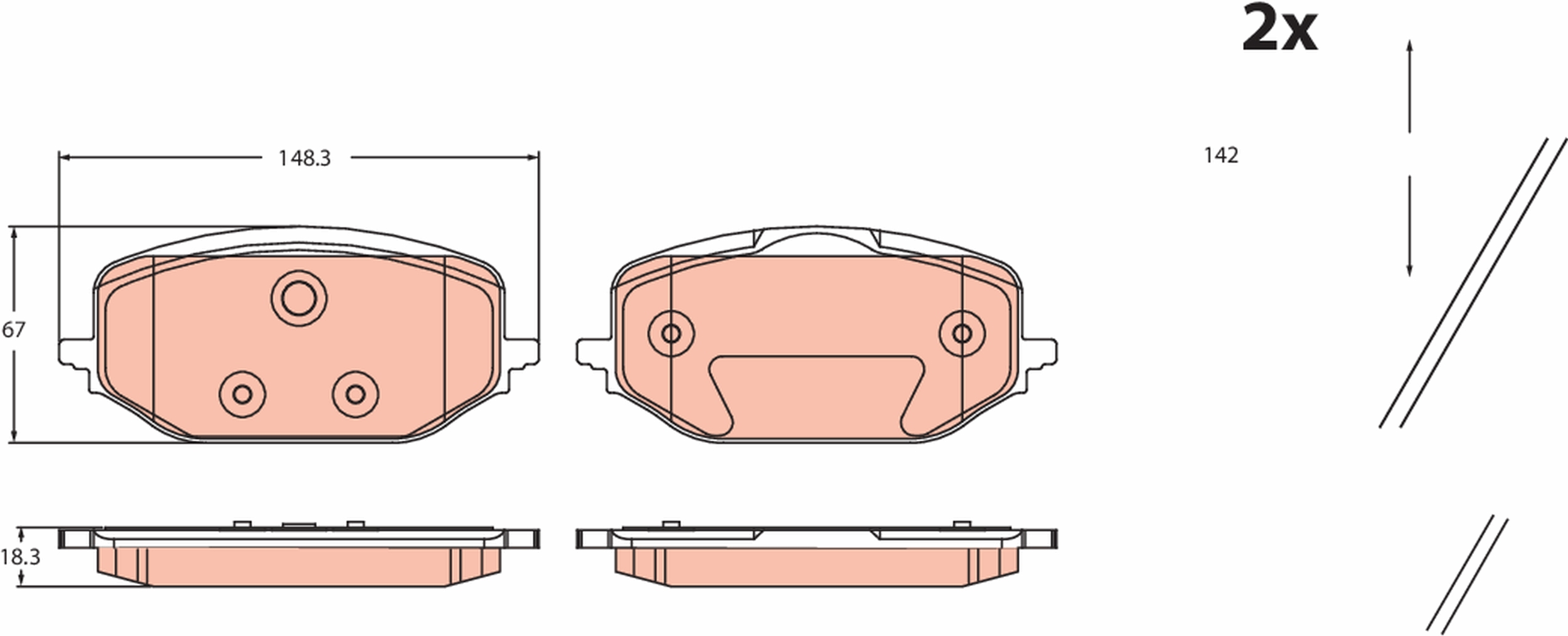 TRW Bremseklodser gdb2475 for VAUXHALL CITROËN TOYOTA