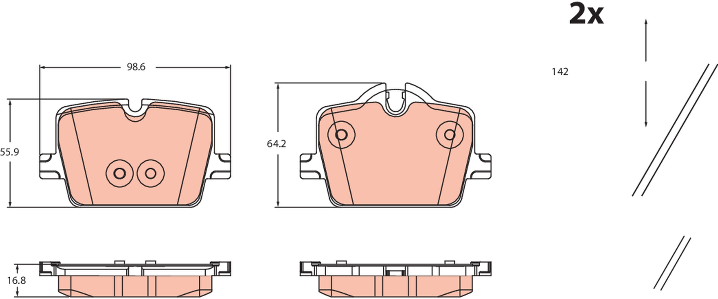 TRW Bremseklodser gdb2487 for BMW TOYOTA