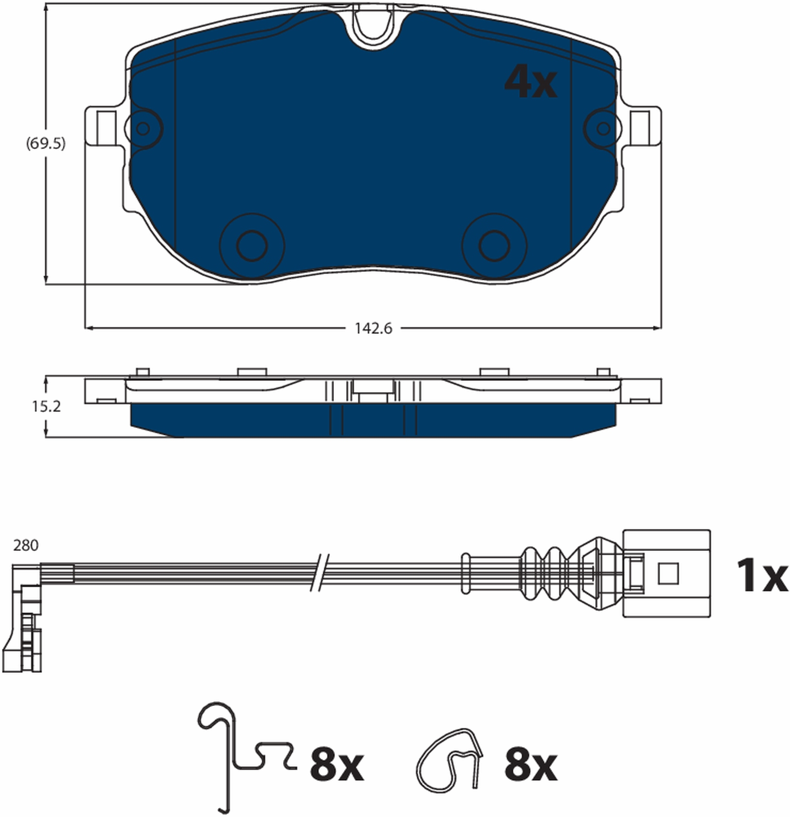 TRW Bremseklodser gdb2548bte for FORD USA CUPRA VW