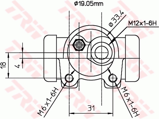 TRW Hjulbremsecylinder bwd129 for PEUGEOT CITROËN
