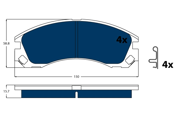TRW Bremseklodser gdb3200bte for MITSUBISHI