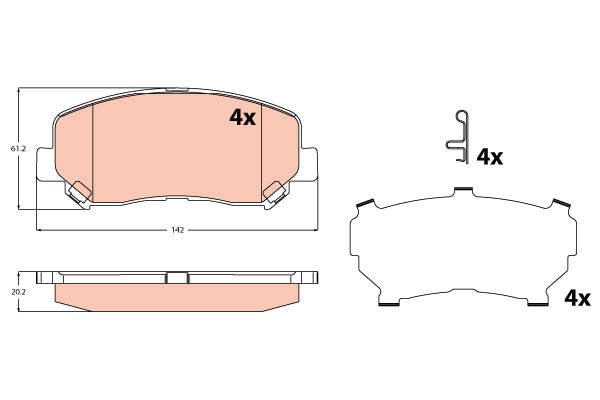 TRW Bremseklodser gdb2246 for JEEP