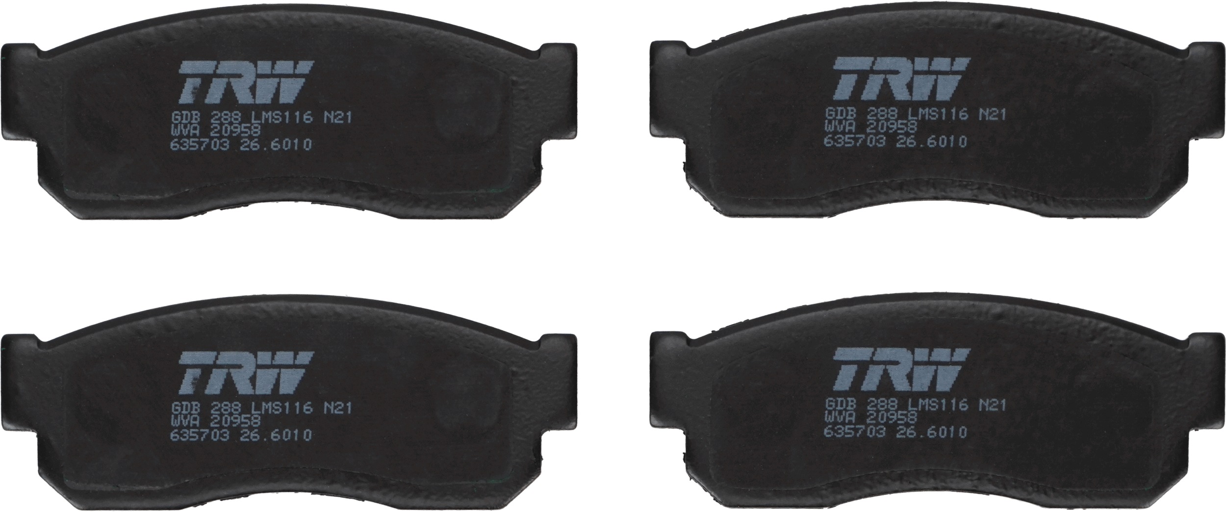 TRW Bremseklodser GDB288 for SUBARU NISSAN