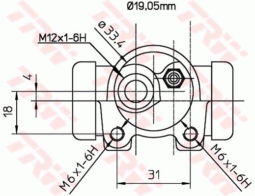 TRW Hjulbremsecylinder bwd130 for PEUGEOT CITROËN