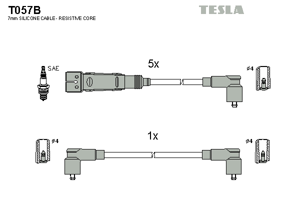 TESLA Tændkabelsæt t057b
