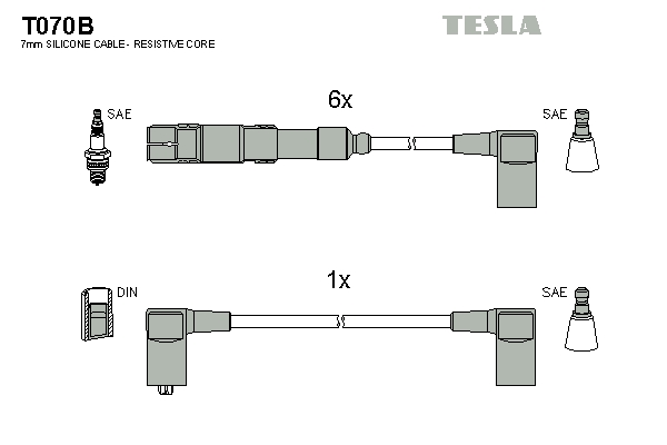 TESLA Tændkabelsæt t070b