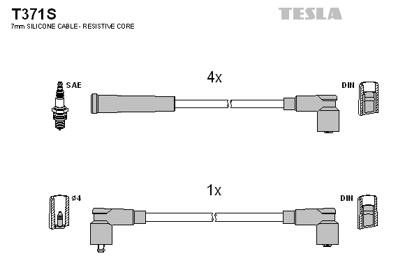 TESLA Tændkabelsæt t371s for SKODA
