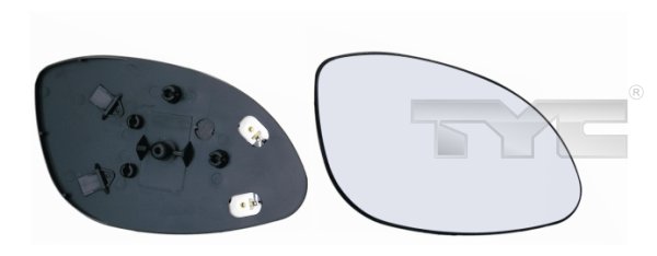 TYC Spejlglas, udvendig spejl 32500441 venstre for OPEL GENERAL MOTORS