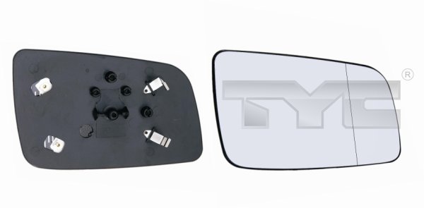 TYC Spejlglas, udvendig spejl 32500161 venstre for OPEL GENERAL MOTORS