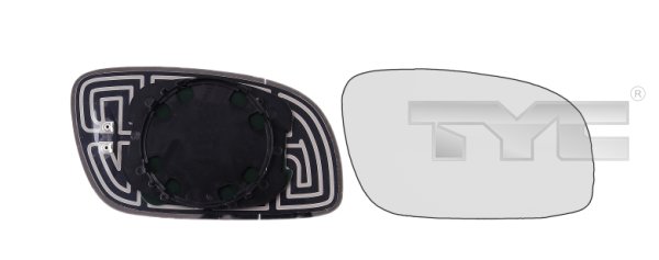 TYC Spejlglas, udvendig spejl 33701651 højre for VW