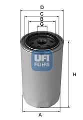 UFI Oliefilter 2348300 Påskruet 123mm 13/16-16 UNF for ROVER