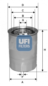UFI Brændstof-filter 2432700 Filterindsats thread_size_1_991|Gevindmål 1|3/4-16 UNF thread_size_2_992|Gevindmål 2|M 10 X 1,5 height_mm_209|Højde [mm]|