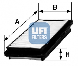 UFI Luftfilter 3038000 Filterindsats 43mm for HONDA
