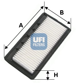UFI Luftfilter 3049600 Filterindsats height_1_mm_339|Højde 1 [mm]|63 height_mm_209|Højde [mm]|78 78mm for HYUNDAI