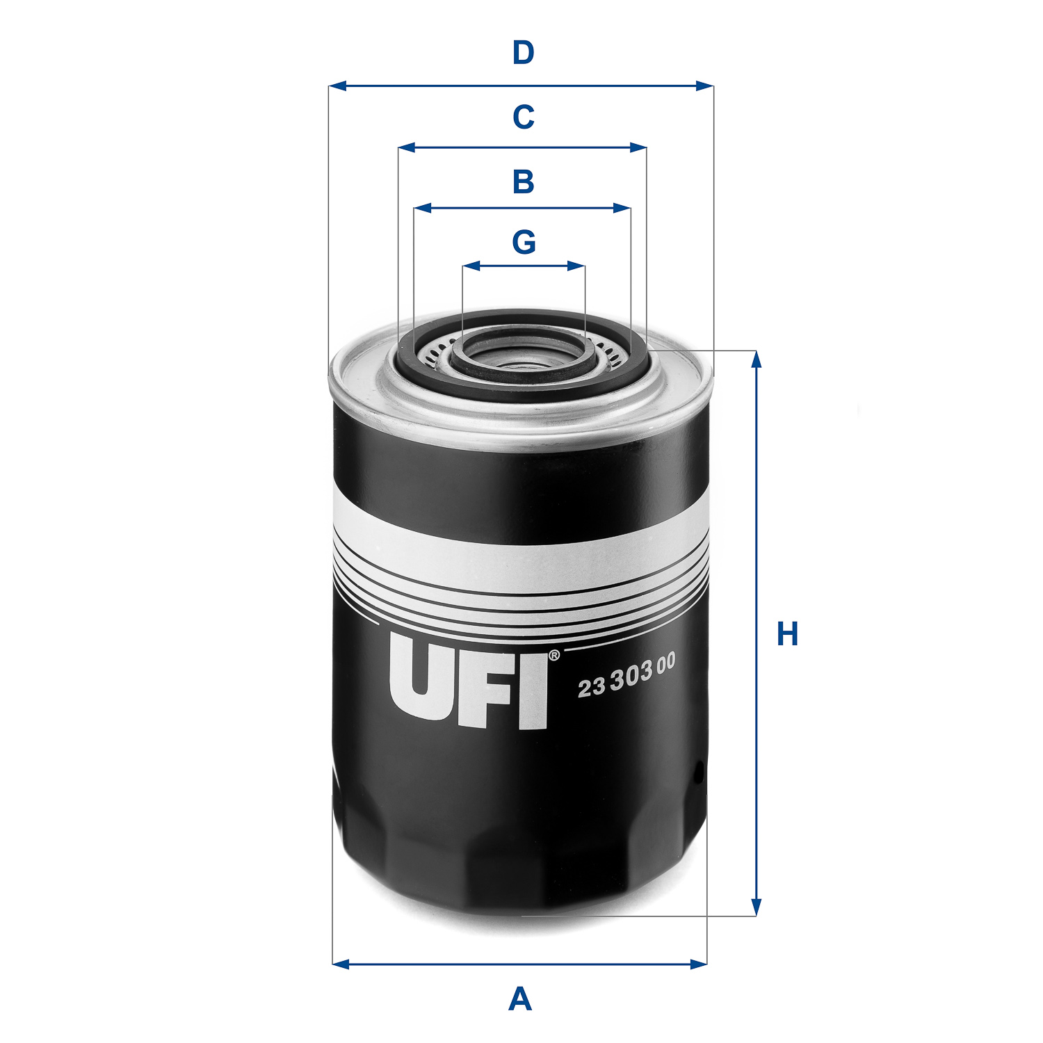 UFI Oliefilter 2330300 Påskruet 142mm 3/4-16 UNF for IVECO OPEL FIAT FORD GENERAL MOTORS CITROËN PEUGEOT RENAULT